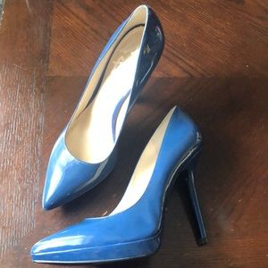 Nine West blue patent leather heels, 8.5m, worn 1x